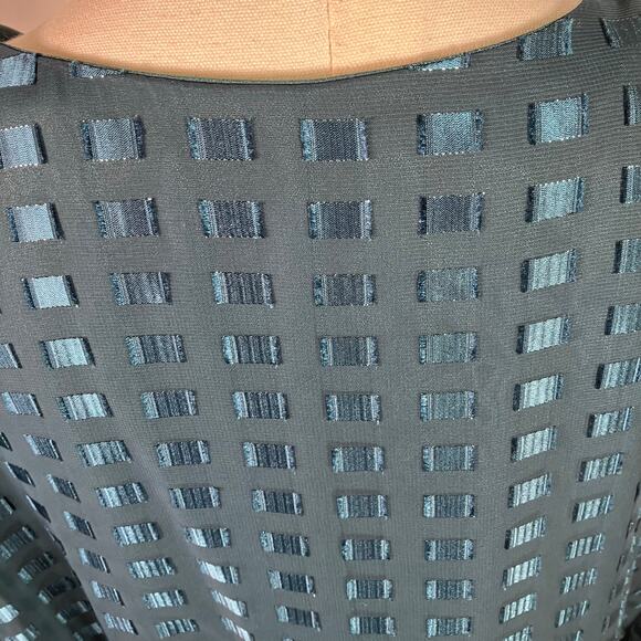 Robert Too Mujeres Petite Green Mesh Overlay Sheath Dress 16WP Made in USA - Picture 8 of 12